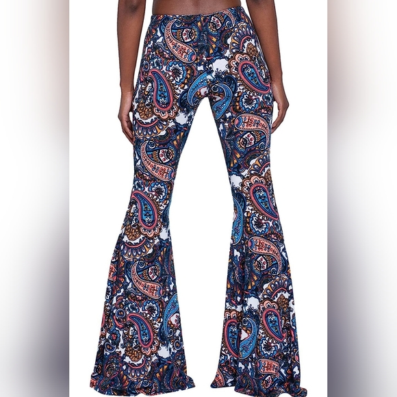 Bohemian High-waist Bell Bottoms - Picture 2 of 6